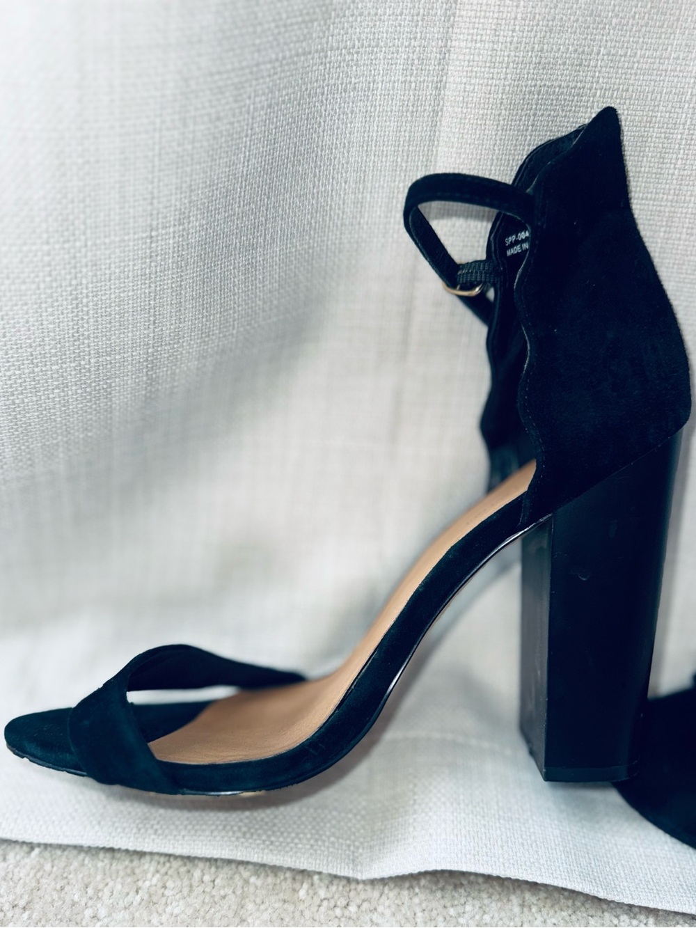Saks Fifth Avenue Black Suede Block Heel Sandal